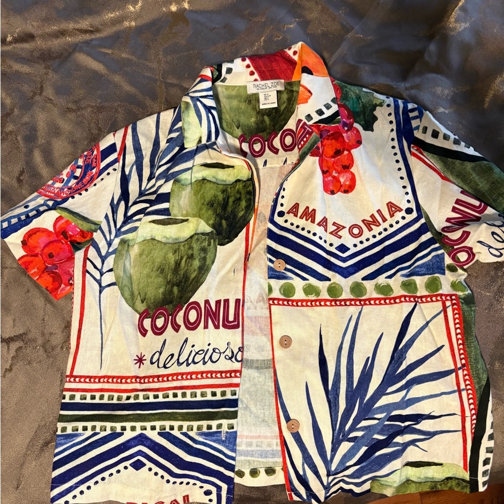 Rachel Zoe Multicolor Amazonia Button Down Shirt
